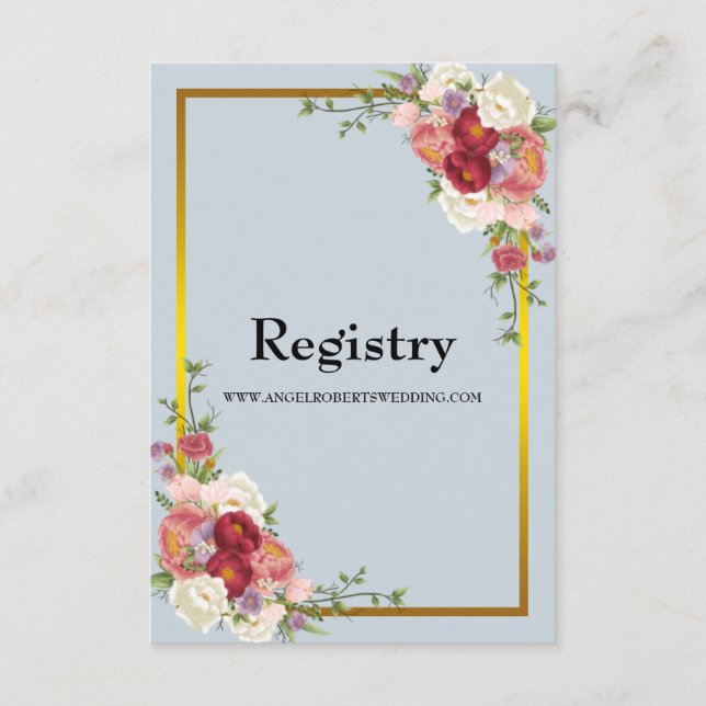 Carte D'accompagnement Aquarelle Dusty Gris Or Blush Peach Mariage (Devant)