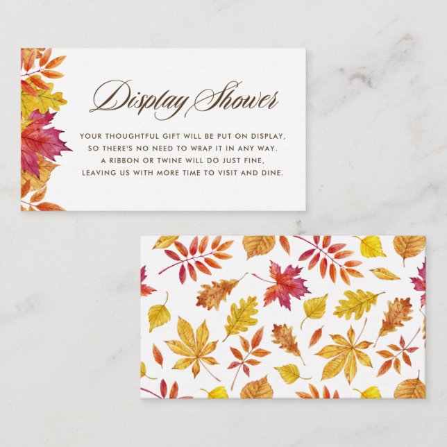 Carte D'accompagnement Aquarelle en chute Feuille Garland Display Douche (Devant / Derrière)