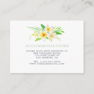 Carte D'accompagnement Aquarelle exotique Frangipani Mariage Hébergement