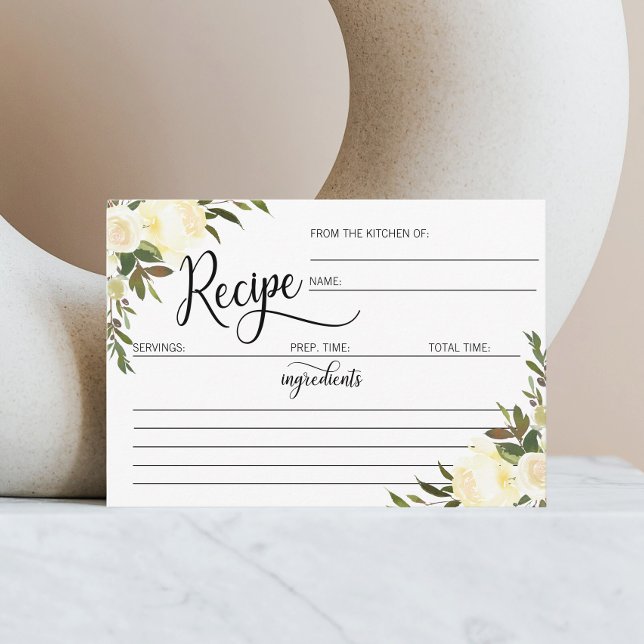 Carte D'accompagnement Aquarelle Fête des mariées florale RECEPE (Créateur téléchargé)
