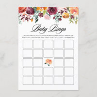 Aquarelle Fleurs d'automne Baby Bingo Jeu de douch