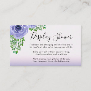 Carte D'accompagnement Aquarelle Fleurs pourpres Afficher la douche