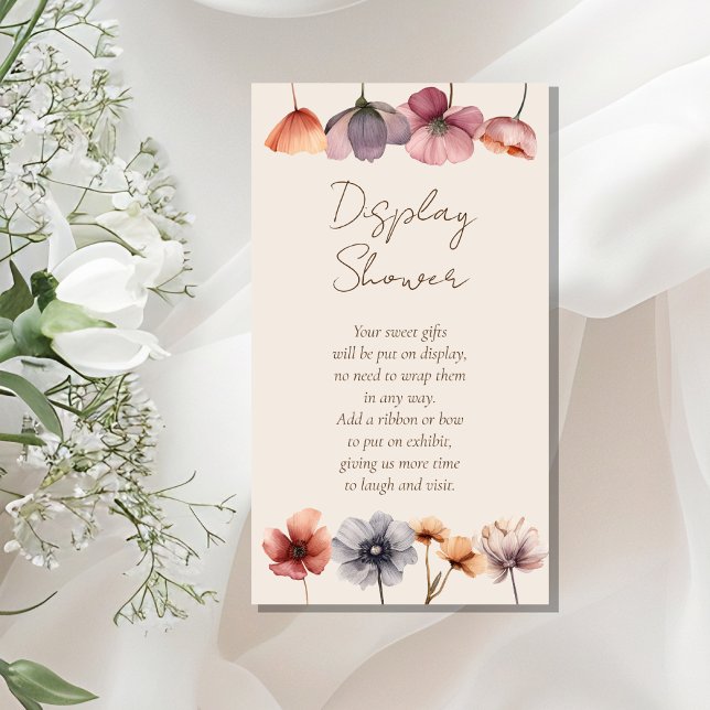Carte D'accompagnement Aquarelle Floral Beige Baby shower Affichage Douch (Créateur téléchargé)