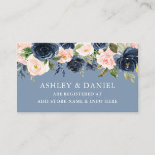 Carte D'accompagnement Aquarelle Floral Dusty Mariage Registre
