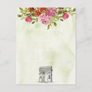 Carte D'accompagnement Aquarelle Floral Mariage Arc français