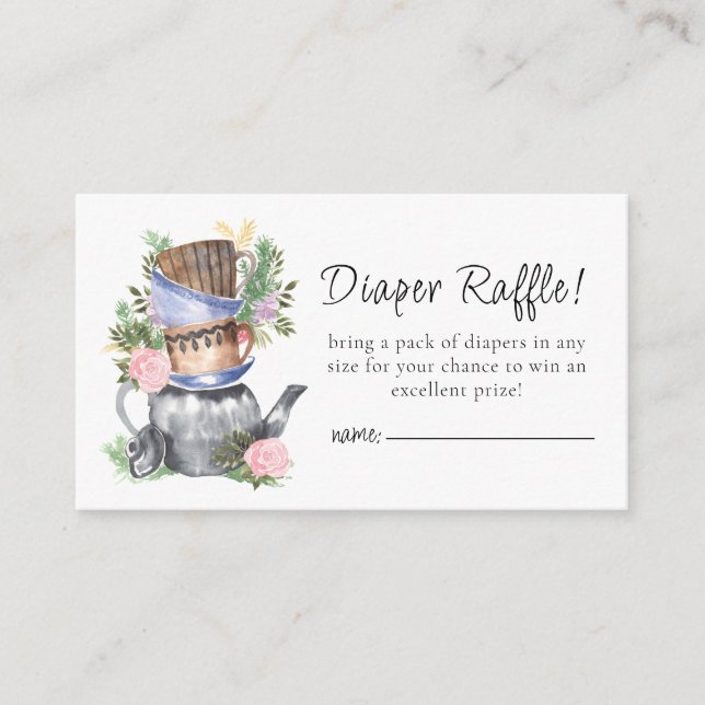 Carte D'accompagnement Aquarelle Floral Tea Party Raffin (Devant)