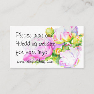Carte D'accompagnement Aquarelle florale classique et élégante de pivoine