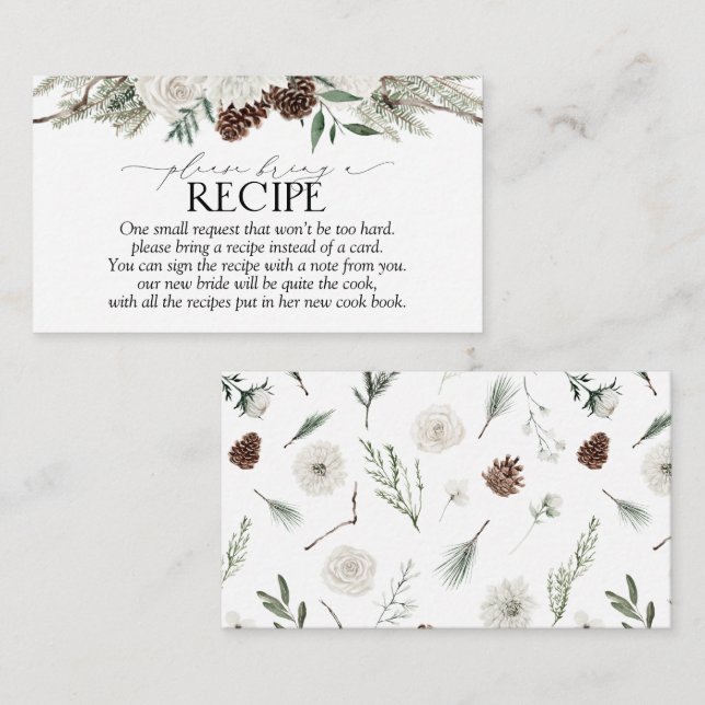 Carte D'accompagnement Aquarelle Florale Élégante Veuillez Apporter Une R (Devant / Derrière)