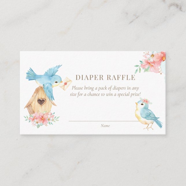 Carte D'accompagnement Aquarelle Florale Petits oiseaux Fille Déchirer Ra (Devant)