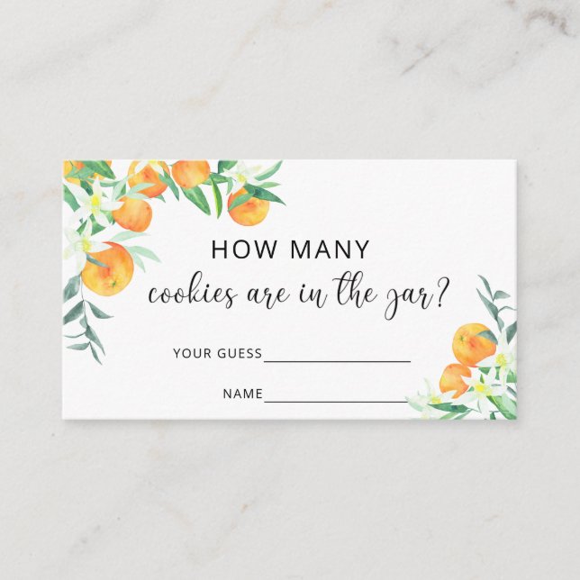 Carte D'accompagnement Aquarelle fruits combien de biscuits sont dans le  (Devant)