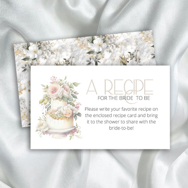 Carte D'accompagnement Aquarelle gâteau mariage Recette pour la mariée (Créateur téléchargé)