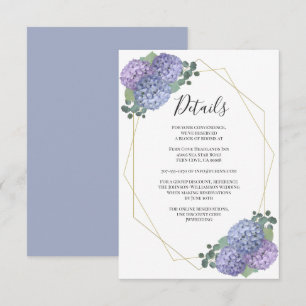 Carte D'accompagnement Aquarelle géométrique Bleu Floral Détails du Maria