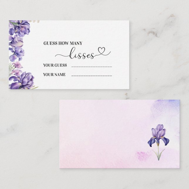 Carte D'accompagnement Aquarelle Iris Lilac Fleur bébé shCarte de boîtier (Devant / Derrière)