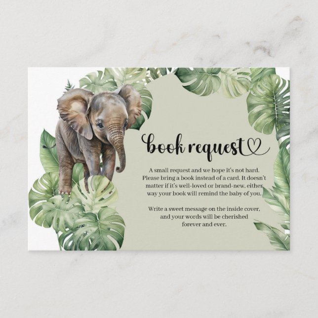 Carte D'accompagnement Aquarelle Jungle Baby shower Safari animal (Devant)