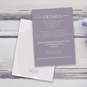 Carte D'accompagnement Aquarelle Lilac Lavender Website Détail de la RSVP