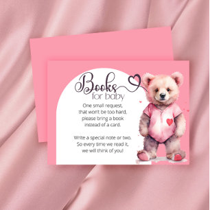 Carte D'accompagnement Aquarelle livres d'ours mignon pour bébé