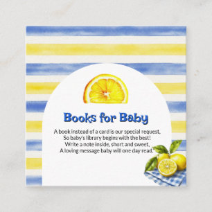 Carte D'accompagnement Aquarelle Livres pour Bébé à rayures BleuJaune Cit