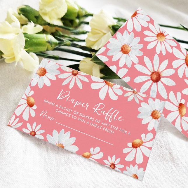 Carte D'accompagnement Aquarelle marguerites Raffle (Créateur téléchargé)