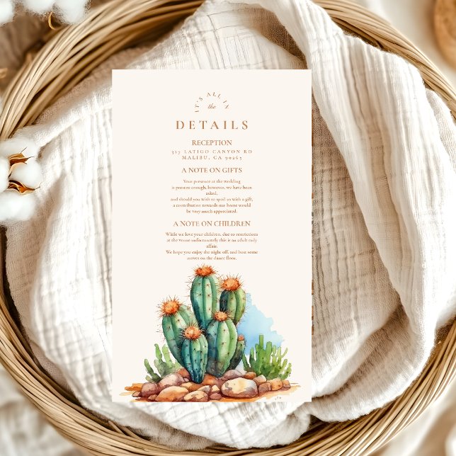 Carte D'accompagnement Aquarelle Mariage paysage du désert de Cactus (Créateur téléchargé)