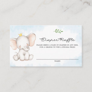 Carte D'accompagnement Aquarelle mignonne Bébé Eléphant Bleu Déchets Raff