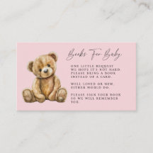 Aquarelle mignonne Petit Ours Rose Baby shower fil