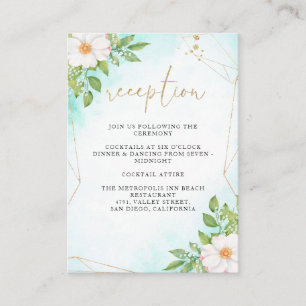 Carte D'accompagnement Aquarelle Ombre Anemone Réception de mariage flora