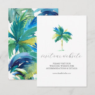 Carte D'accompagnement Aquarelle Palm Tree Mariage Site Web Insérer une c