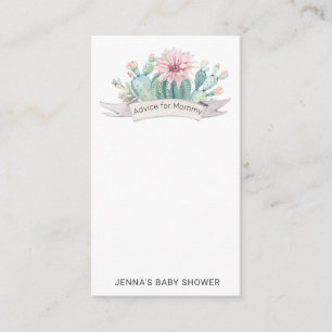 Carte D'accompagnement Aquarelle pastel succulent Baby shower Conseils