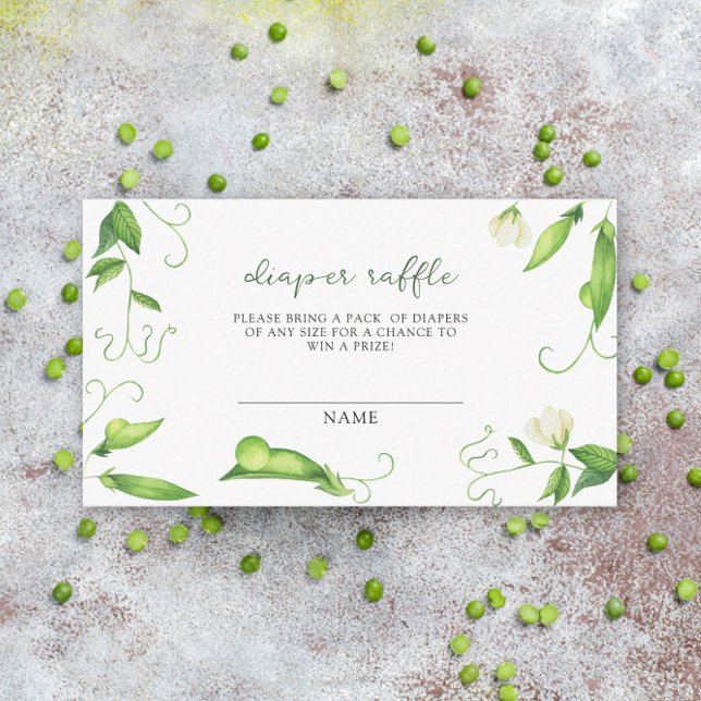Carte D'accompagnement Aquarelle petit pois - billet de tombola (Créateur téléchargé)