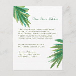 Carte D'accompagnement Aquarelle Pine Woods Réception de mariage
