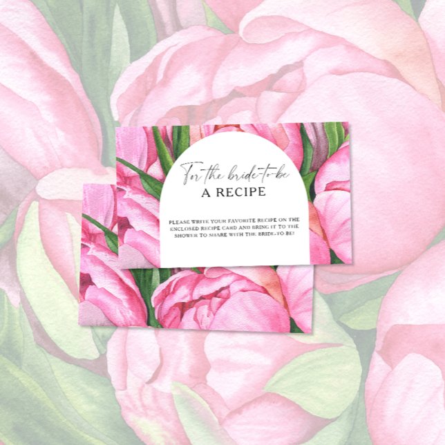 Carte D'accompagnement Aquarelle pivoines - Recette pour que la mariée so (Créateur téléchargé)