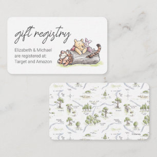 Carte D'accompagnement Aquarelle Pooh & Pals Baby shower Cadeau Registre