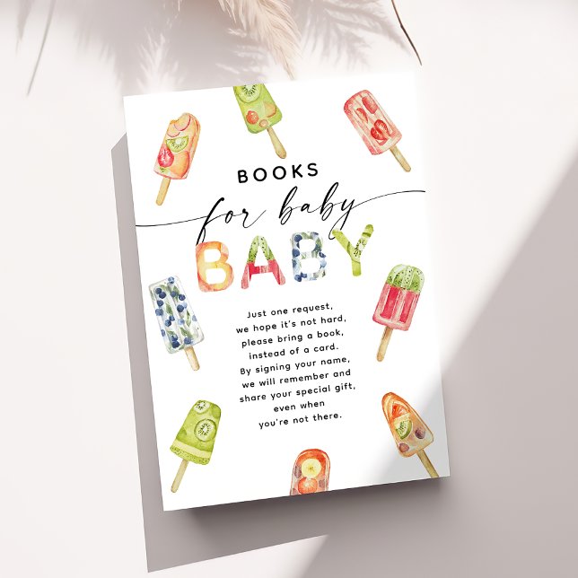 Carte D'accompagnement Aquarelle Popsicle prêt à pop Livres pour bébé (Créateur téléchargé)