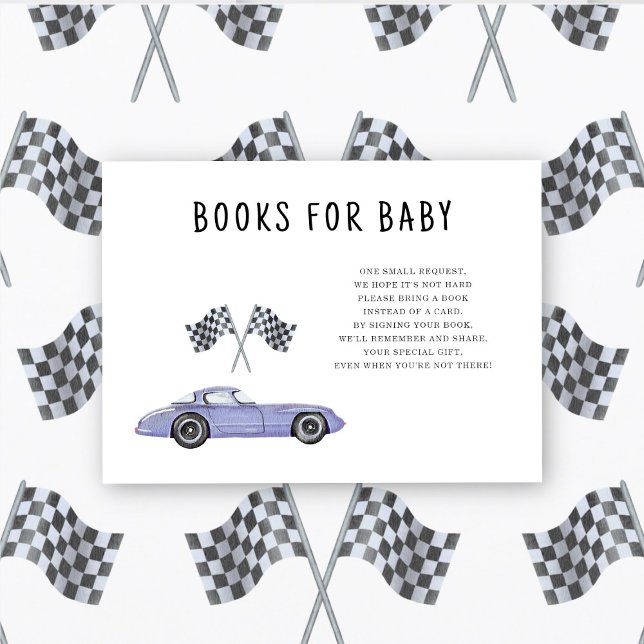Carte D'accompagnement Aquarelle RACE CAR - livres pour bébé (Créateur téléchargé)