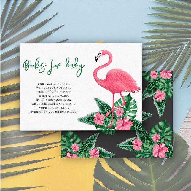 Carte D'accompagnement Aquarelle rose flamingo - livres pour bébé (Créateur téléchargé)