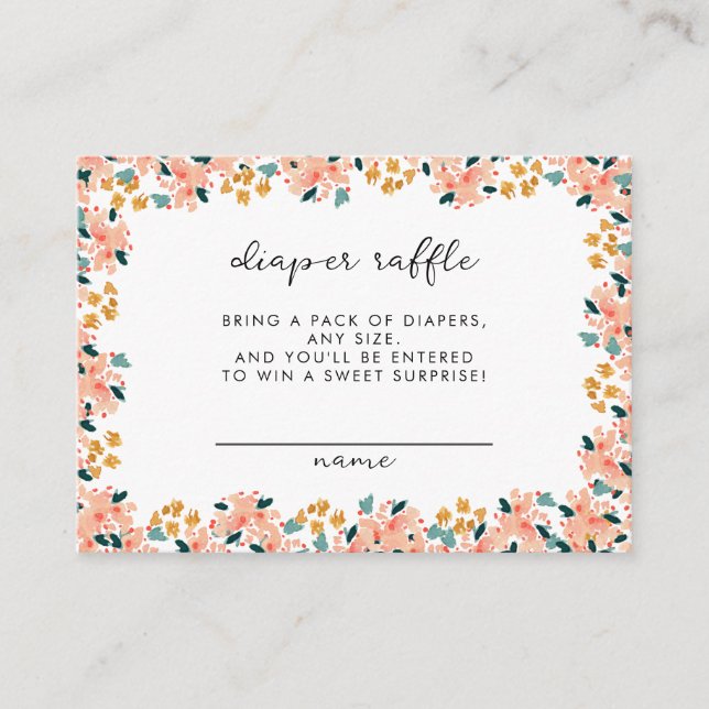 Carte D'accompagnement Aquarelle rose Fleur Jardin Raffin (Devant)