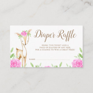 Carte D'accompagnement Aquarelle rose floral Déchets de plongée Raffle Bi