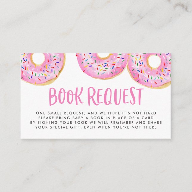 Carte D'accompagnement Aquarelle rose mignonne Donuts Sprinkts Demande de (Devant)