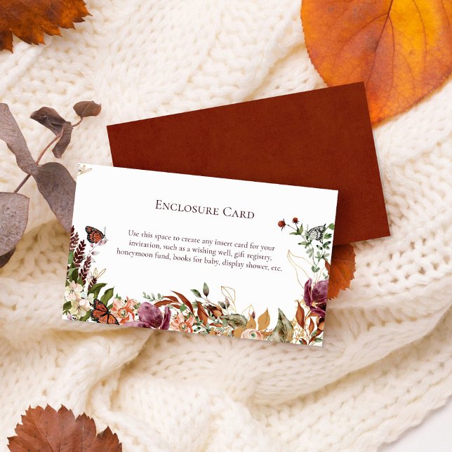 Carte D'accompagnement Aquarelle Rustique Automne Floral & Verdure (Créateur téléchargé)