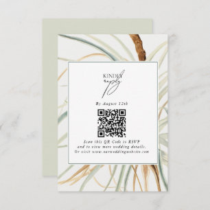 Carte D'accompagnement Aquarelle Rustique Neutral Boho Mariage botanique