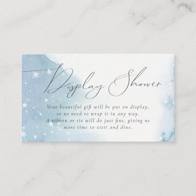 Carte D'accompagnement Aquarelle Snowflakes Fête des mariées écran douche (Devant)