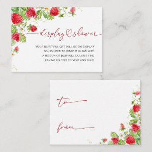 Carte D'accompagnement Aquarelle tendance Fraise Baby Display Douche