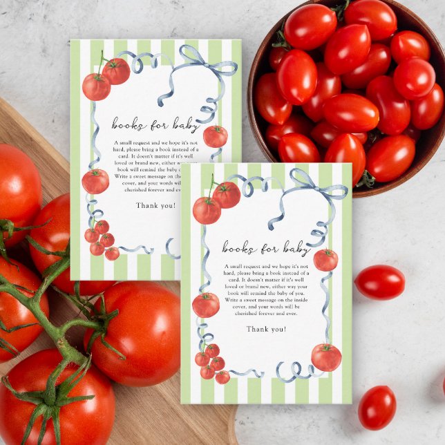 Carte D'accompagnement Aquarelle tomate - livres pour bébé (Créateur téléchargé)