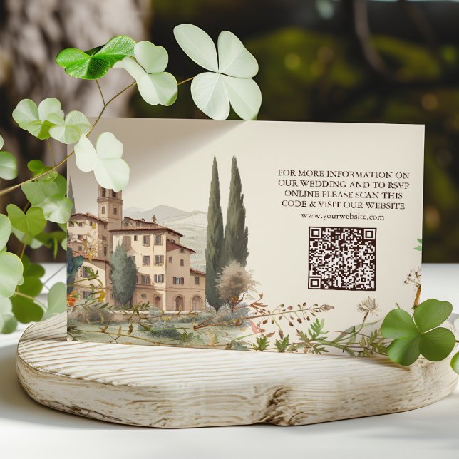 Carte D'accompagnement Aquarelle Toscane Italie Destination Mariage (Créateur téléchargé)
