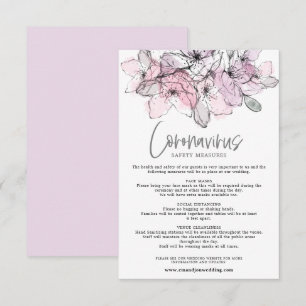 Carte D'accompagnement Aquarelle translucide Florales roses Sécurité des 