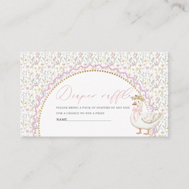 Carte D'accompagnement Aquarelle une couche de baby shower d'oie sotte ra (Devant)
