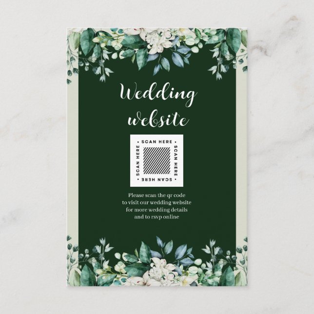 Carte D'accompagnement Aquarelle verte Palette d'amour Mariage (Devant)