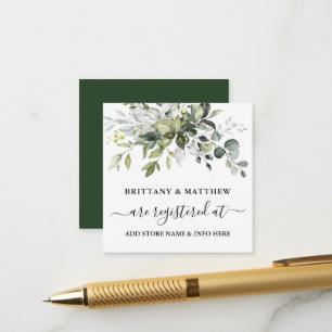 Carte D'accompagnement Aquarelle verte Registre Mariage Vert