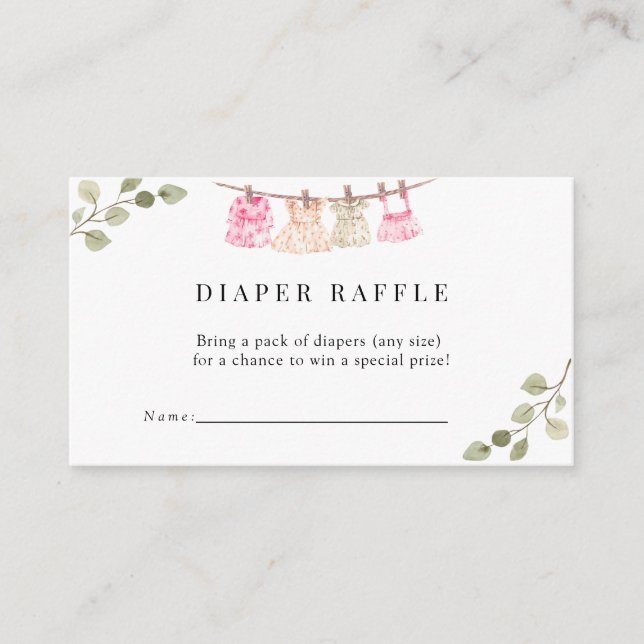 Carte D'accompagnement Aquarelle Vêtements bébé | Brochure Boho Gir (Devant)