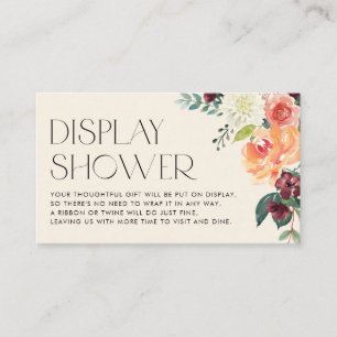 Carte D'accompagnement Aquarelle vintage Fleurs de chute Afficher Douche
